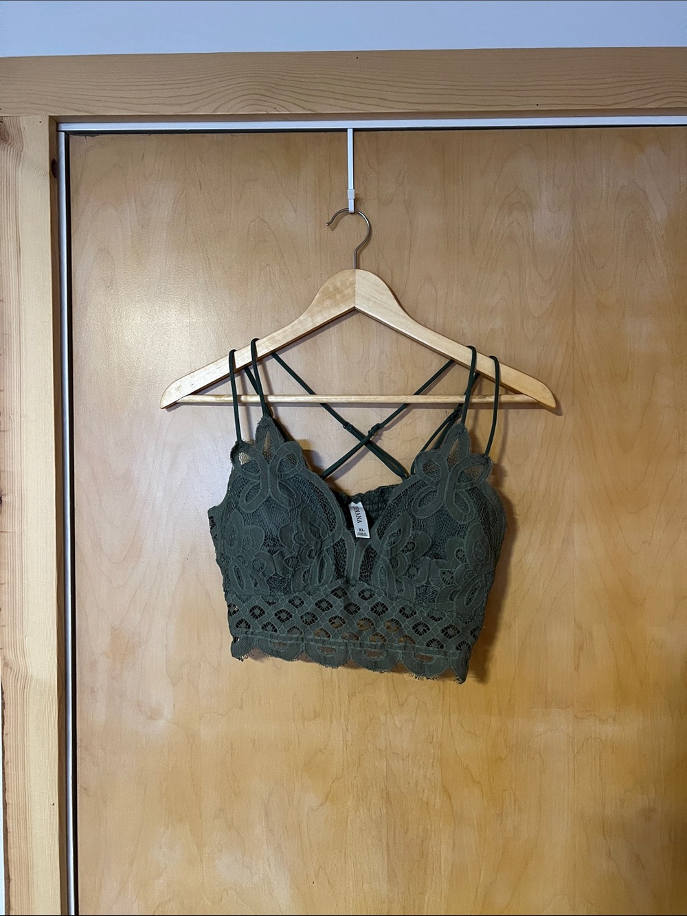 Zenana Outfitters Olive Green Lace Bralette Tank